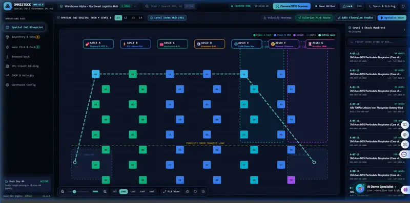 OmniStock Spatial WMS Live Workflow Demo